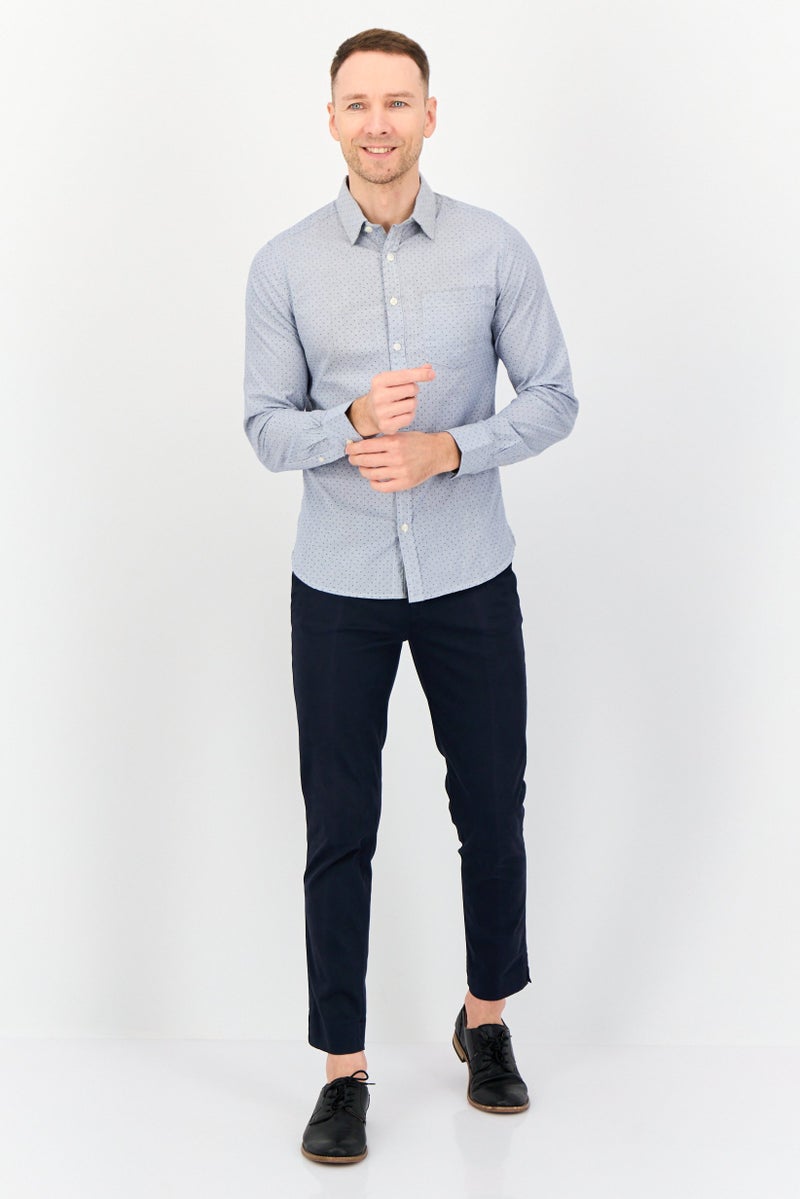 Kenneth Cole Men Regular Fit Microdot Print Long Sleeves Casual Shirt, Multicolor  - Image 4