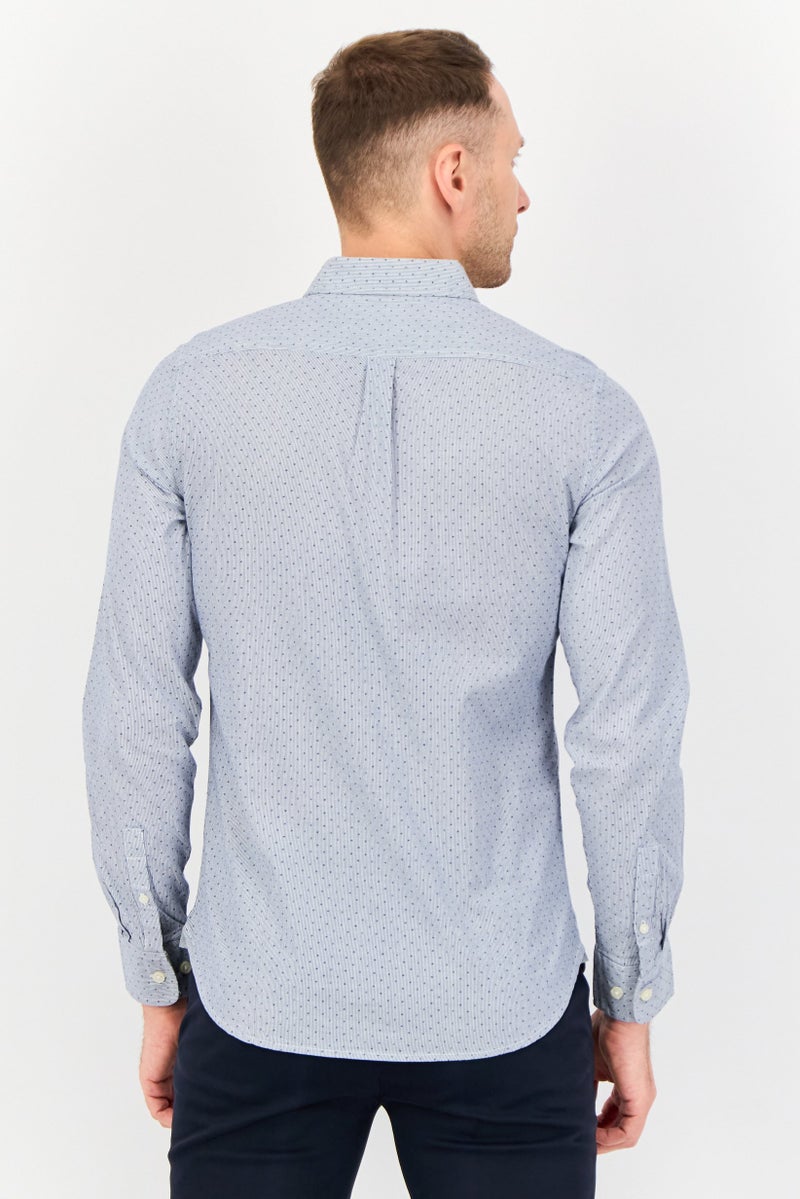 Kenneth Cole Men Regular Fit Microdot Print Long Sleeves Casual Shirt, Multicolor  - Image 3