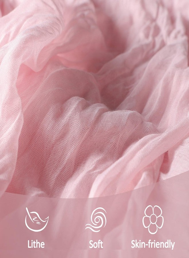 Heneger 6 Pack Pink Cheesecloth Table Runner 10Ft Gauze Cheese Cloth Table Runner 35x120 Inch Boho Rustic Sheer Fabric for Summer Wedding Party Decor Baby Shower Centerpiece Home Table Decorations - Image 5