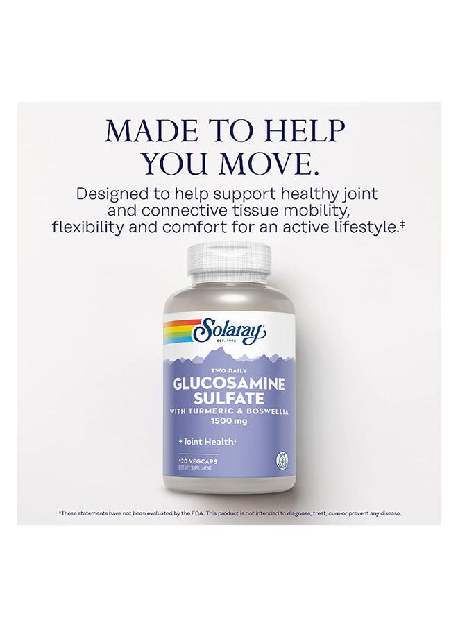 Solaray Glucosamine Sulfate 1500 mg with Turmeric & Boswellia Veg Capsules 120's  - Image 5