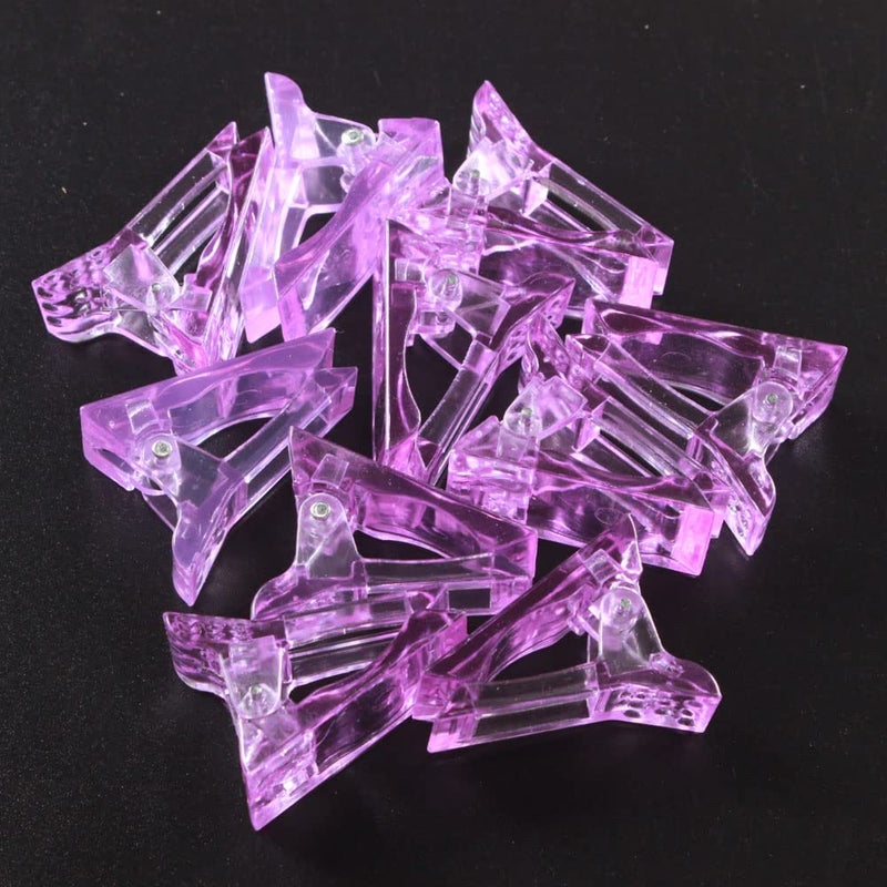 VNC 10 PCS Nail Tips Clip Purple Color for Quick Building Polygel Nail Forms, Polygel Nail Extension Forms, UV LED Builder Clamps, DIY Manicure Nail Art Tool - Image 3
