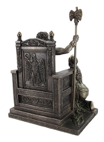 Things2Die4 Bronzed Zeus and Hera at The Throne Statue with Colored Accents - Image 4
