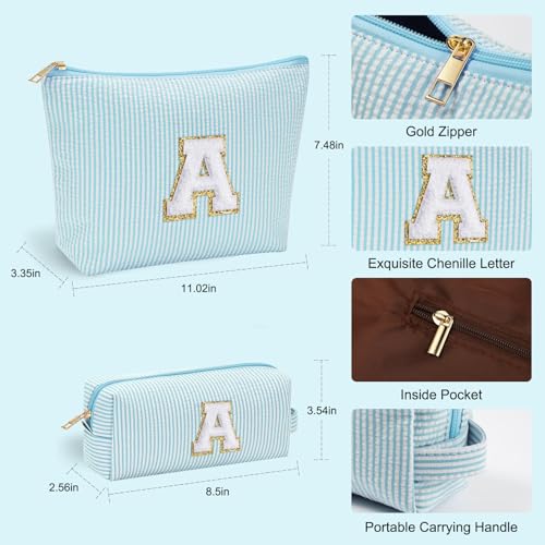 YOOLIFE Initial Makeup Bag for Women - Teen Girl Gifts Trendy Stuff Monogram Cute Makeup Bags Make Up Case for Women Her Best Friend Friendship Sister Teacher, Personalized Birthday Gifts H - Image 3