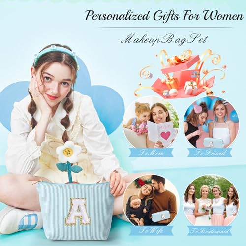 YOOLIFE Initial Makeup Bag for Women - Teen Girl Gifts Trendy Stuff Monogram Cute Makeup Bags Make Up Case for Women Her Best Friend Friendship Sister Teacher, Personalized Birthday Gifts H - Image 5