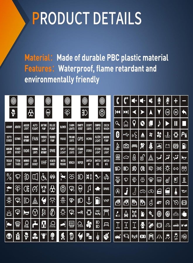 Nilight 249PCS Night Glow Sticker for Rocker Switch Panel DIY Luminous Pattern Text Label in The Dark Toggle for Dashboard Boat RV Car Truck Vehicle - Image 3