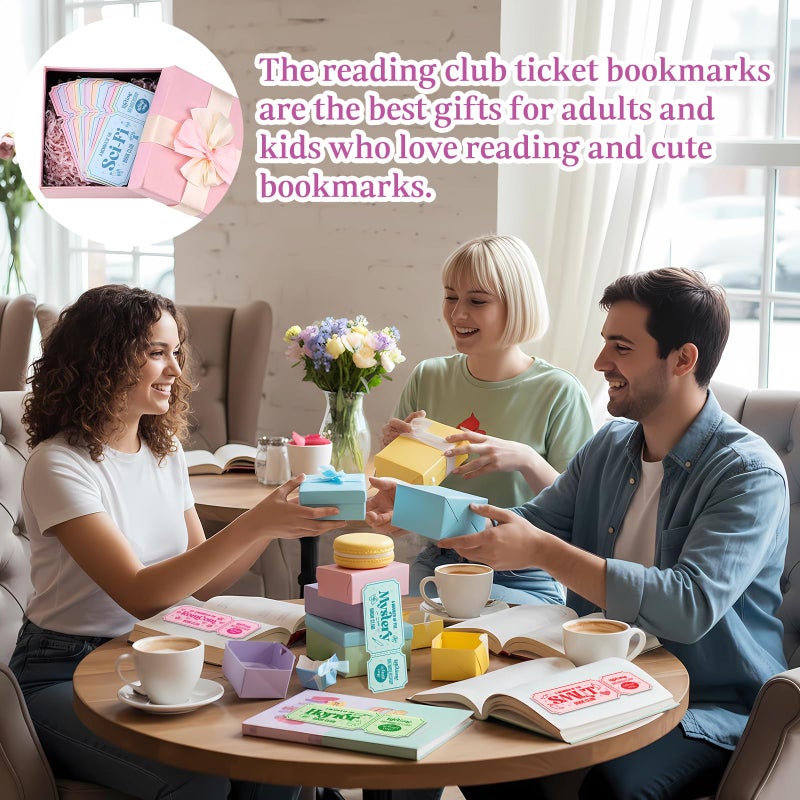 Faccito 240 Pcs Bookmarks Gift Bulk Bookmarks for Book Lovers 5.9 x 2.4 Inches Book Club Gift Bookish Gifts Reading Tracker for Women Men Teacher Library Party (Ticket) - Image 5