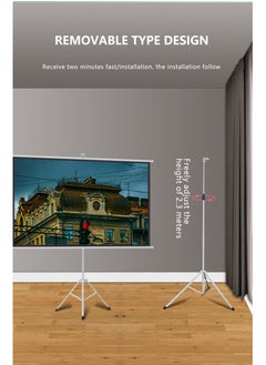 ET-LIFE 84 inch 16:9 Portable Projector Screen, White Fiberglass Material, 2-in-1 Wall Mount & Tripod Stand ET84W-169 for Outdoor and Indoor  - Image 3