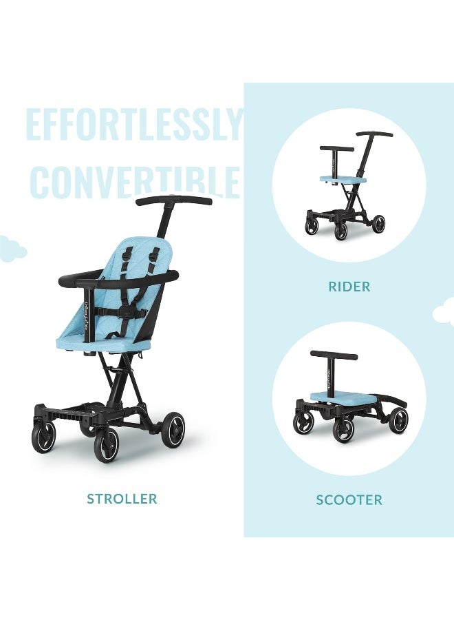 Dream On Me Lightweight and Compact Coast Rider Stroller with One Hand Easy Fold, Adjustable Handles and Soft Ride Wheels, Sky Blue - Image 5