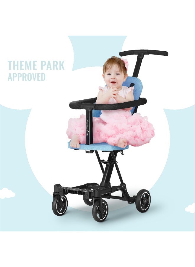 Dream On Me Lightweight and Compact Coast Rider Stroller with One Hand Easy Fold, Adjustable Handles and Soft Ride Wheels, Sky Blue - Image 2