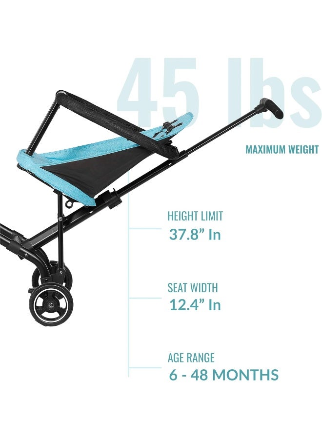 Dream On Me Lightweight and Compact Coast Rider Stroller with One Hand Easy Fold, Adjustable Handles and Soft Ride Wheels, Sky Blue - Image 3