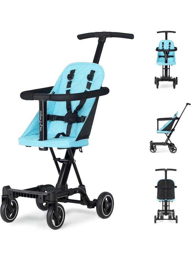 Dream On Me Lightweight and Compact Coast Rider Stroller with One Hand Easy Fold, Adjustable Handles and Soft Ride Wheels, Sky Blue - Image 1