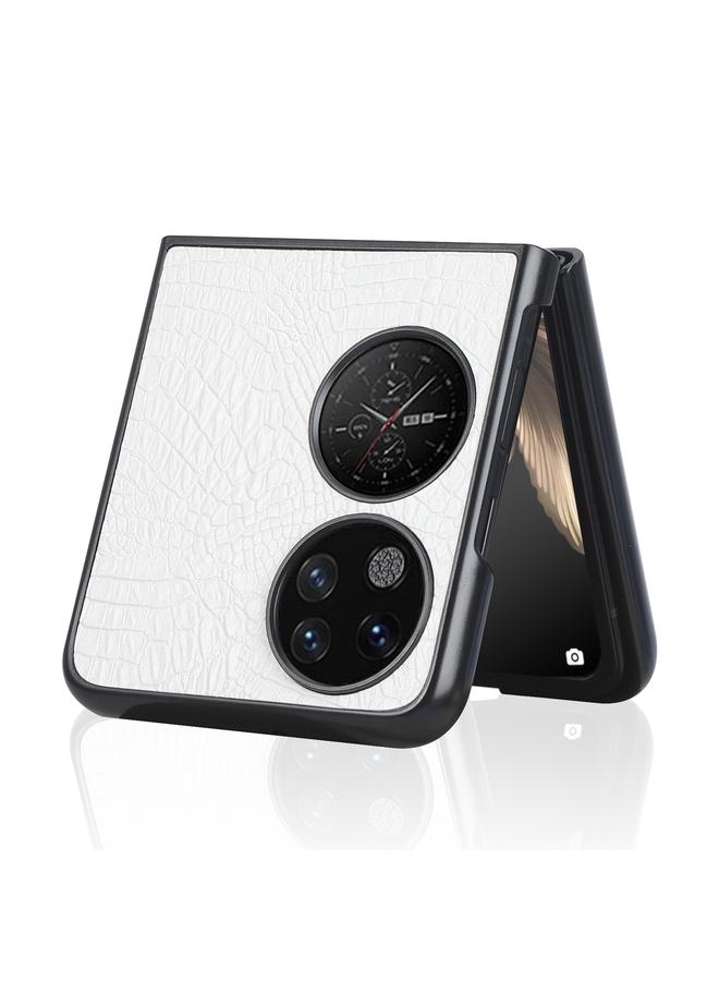 زبون جراب هاتف قابل للطي بتصميم جلد التمساح لهاتف هواوي P50 - Image 4