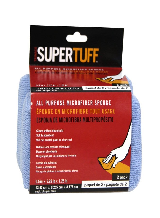 Trimaco SuperTuff All Purpose Microfiber Sponge, 5.5-inch x 3.25-inch x 1.25-inch, 2 Pack - Image 2