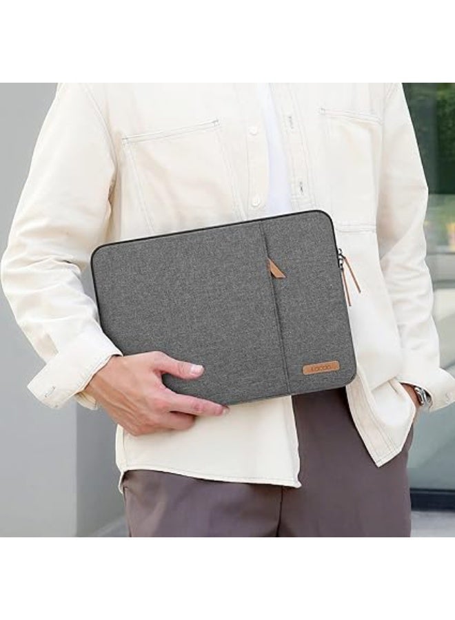 لاكدو جراب كمبيوتر محمول واقٍ من Lacdo 360 درجة لجهاز MacBook Pro الجديد مقاس 13 بوصة A2338 M1 A2251 A2289 A2159 A1989 A1706 A1708 Air A2337 M1 A2179 A1932 12.9 iPad مع حقيبة الم البوليستر لهواوي رمادي داكن - Image 3