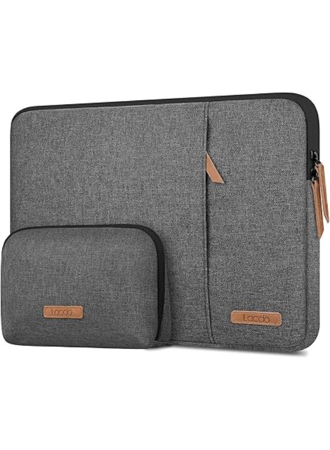 لاكدو جراب كمبيوتر محمول واقٍ من Lacdo 360 درجة لجهاز MacBook Pro الجديد مقاس 13 بوصة A2338 M1 A2251 A2289 A2159 A1989 A1706 A1708 Air A2337 M1 A2179 A1932 12.9 iPad مع حقيبة الم البوليستر لهواوي رمادي داكن - Image 1