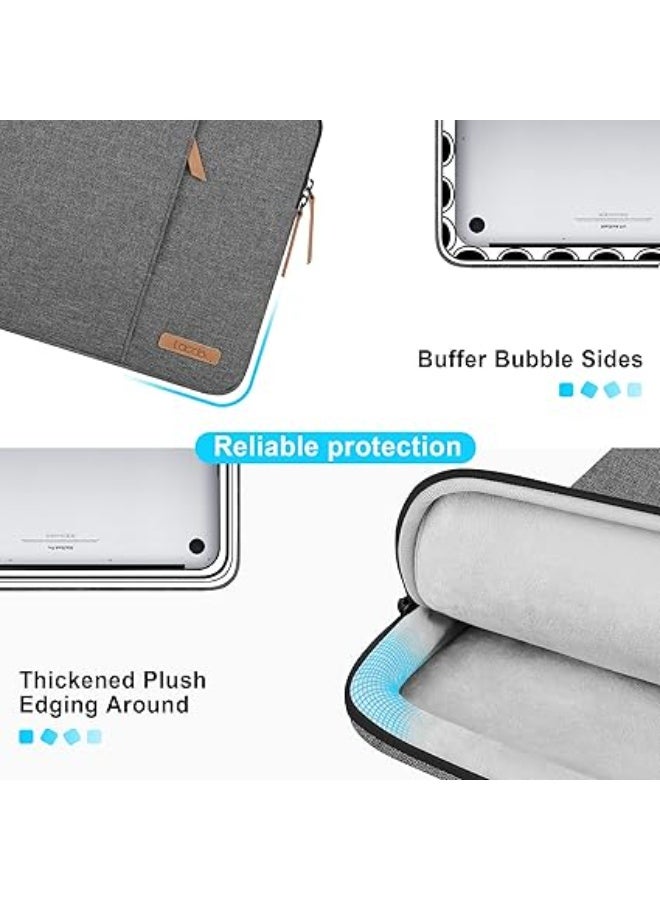 لاكدو جراب كمبيوتر محمول واقٍ من Lacdo 360 درجة لجهاز MacBook Pro الجديد مقاس 13 بوصة A2338 M1 A2251 A2289 A2159 A1989 A1706 A1708 Air A2337 M1 A2179 A1932 12.9 iPad مع حقيبة الم البوليستر لهواوي رمادي داكن - Image 2