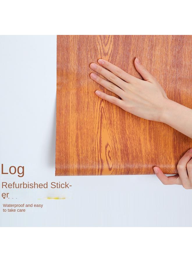 Bluejw Pvc Wood Grain Wallpaper Self-adhesive Bedroom Living Room Cabinet Furniture Renovation Stickers Self-adhesive Wallpaper With Glue Wood Grain Paper - Image 2
