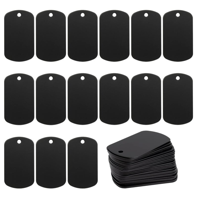 StayMax Anodized Aluminum Engraving Blank Tags Stamping Blanks 50 Pack (Black) - Image 1