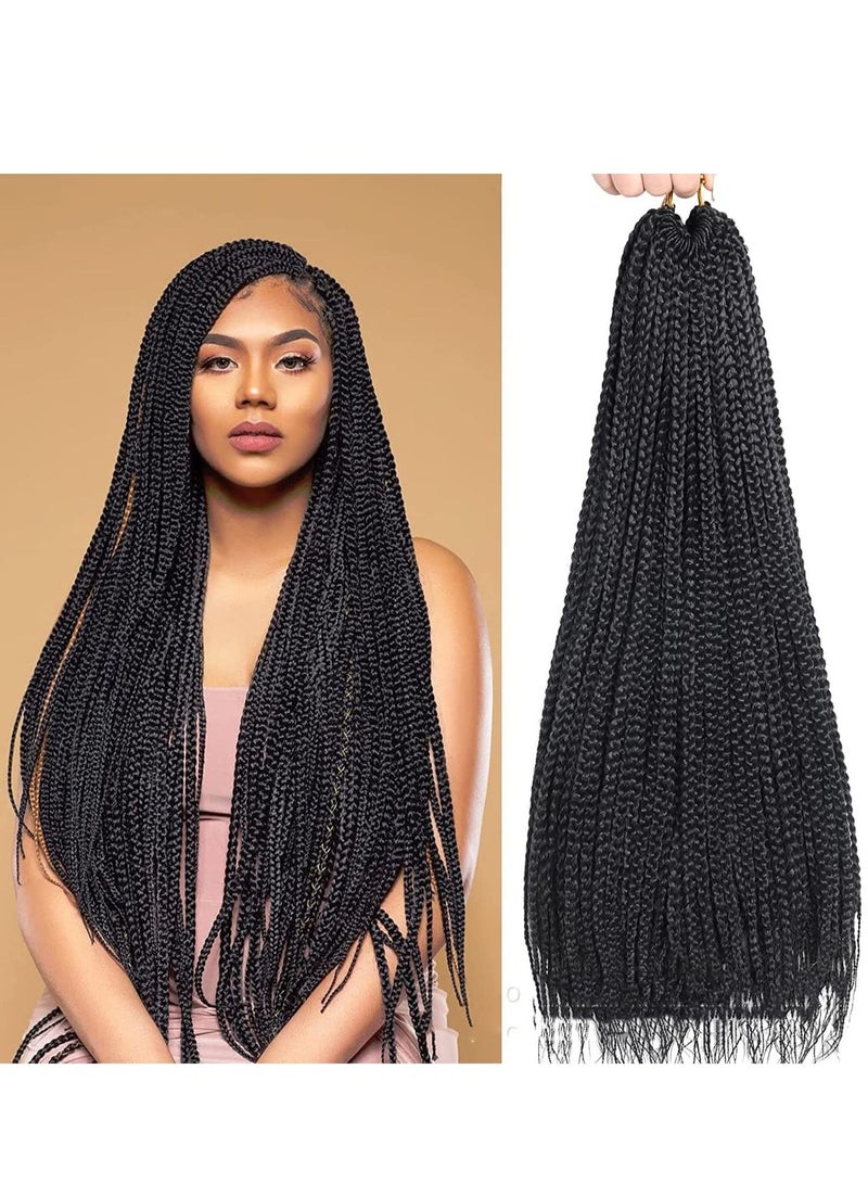 Y&D Crochet Box Braids Hair Pre Looped Long Synthetic Braiding Extensions 30 Inch  - Image 1