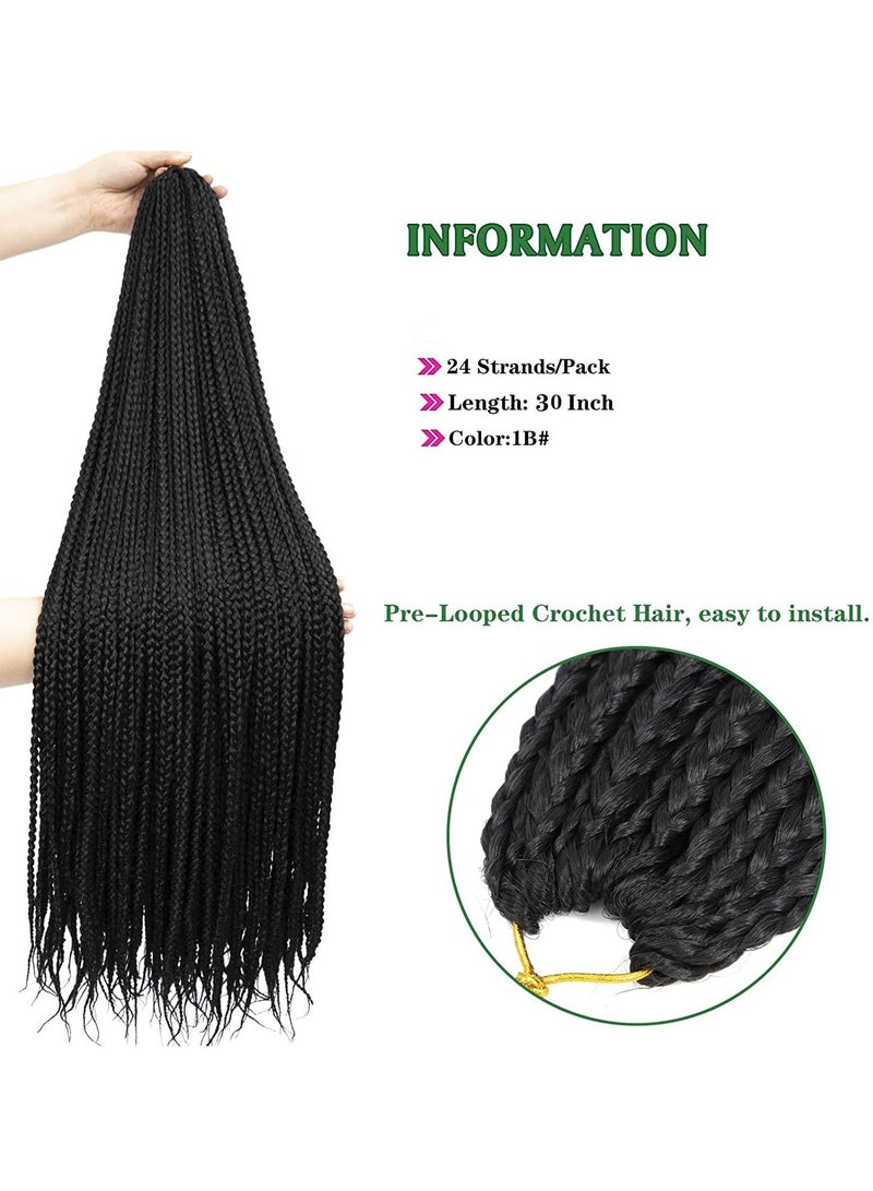 Y&D Crochet Box Braids Hair Pre Looped Long Synthetic Braiding Extensions 30 Inch  - Image 5