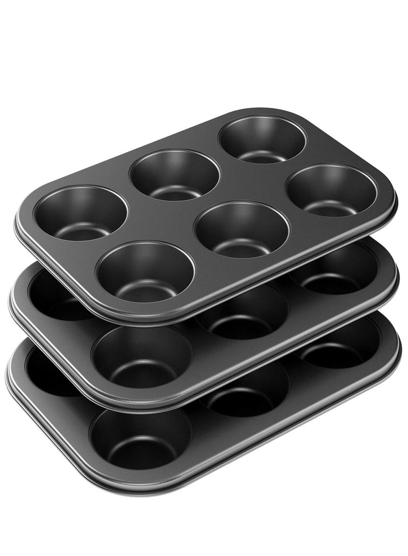 Relex 3 Pack Nonstick Muffin Pan, Carbon Steel Cupcake Pan, Easy to Clean and Perfect for Making Muffins or Cupcakes - Image 1