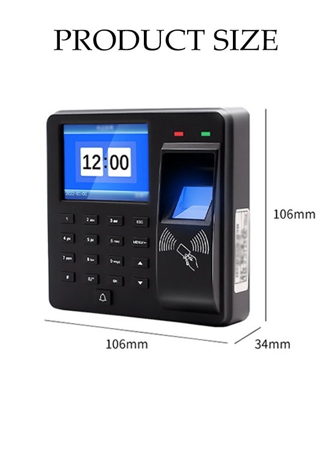 DUNISO Intelligent Biometric Fingerprint Recognition Password Attendance Machine, Employee Checking-in Recorder ,2.4 inch LCD Screen,Time Attendance Clock - Image 2
