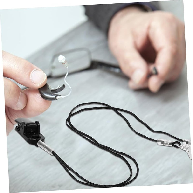 BTE Hearing Aid Lanyard with Secure Clip Comfortable Ear Back Holder Black - Image 4