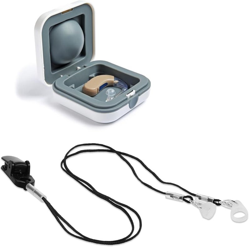 BTE Hearing Aid Lanyard with Secure Clip Comfortable Ear Back Holder Black - Image 3