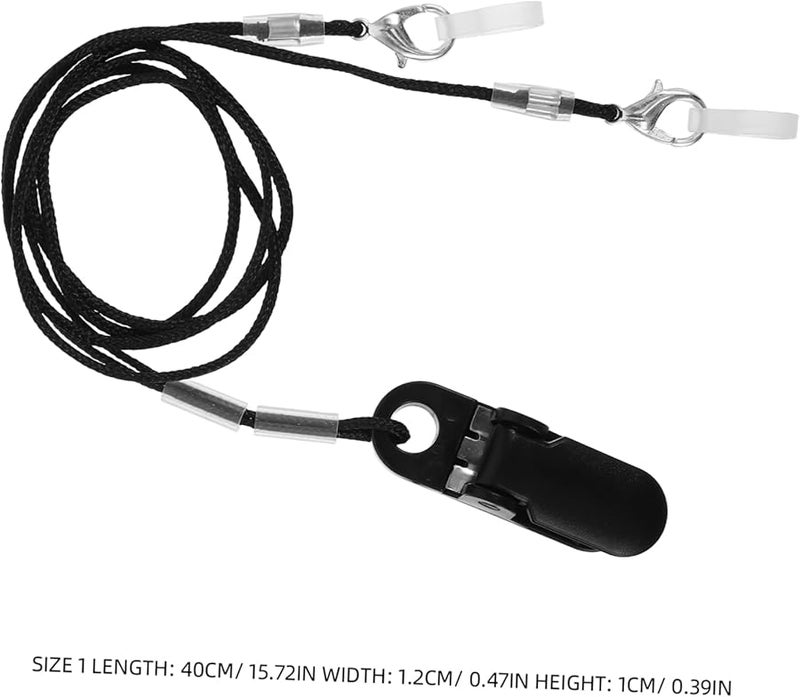 BTE Hearing Aid Lanyard with Secure Clip Comfortable Ear Back Holder Black - Image 1