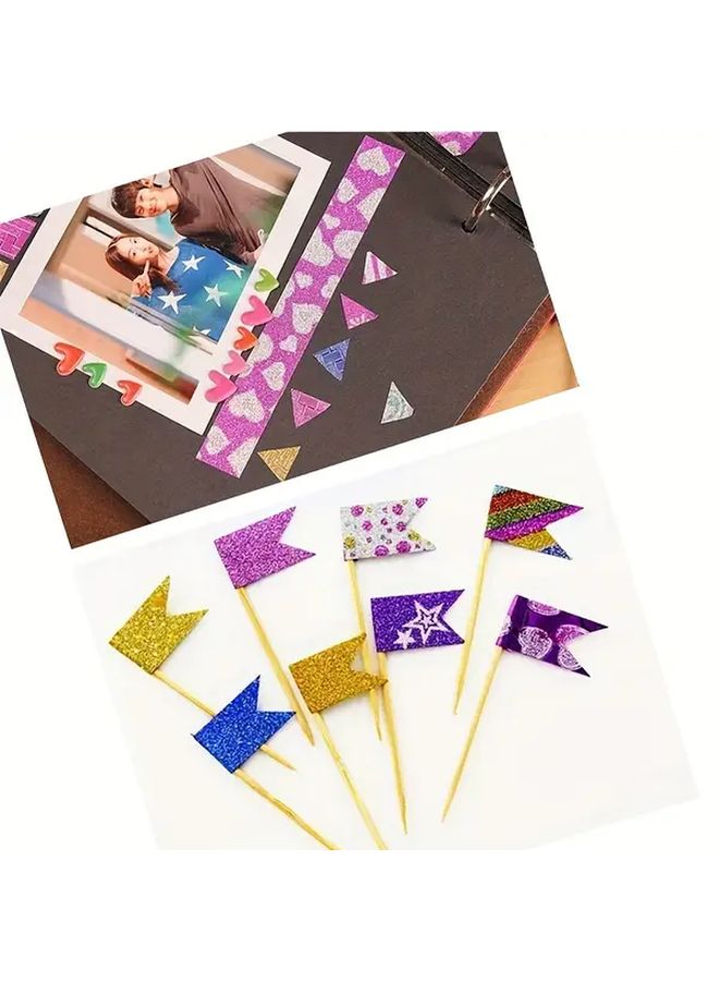 Style 1 Mixed Color Glitter Washi Tape Set 10 Rolls 15mm x 3m DIY Handmade Decoration - Image 5