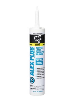 Dap Alex Plus Acrylic Latex Caulk Plus Silicone Sealant White 300 ml 18152  - Image 1