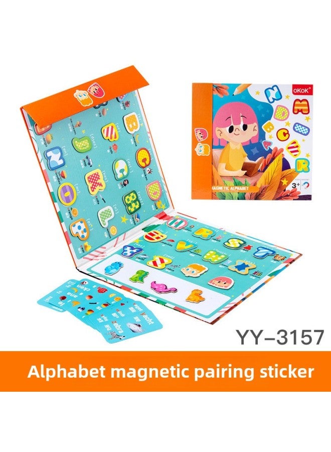 Little Red Book Recommend Children's Early Education Puzzle Magnet Book Geometric Figure Teaching Aids Scene Magnetic Stickers Puzzle Game-Color:kk-letter Magnetic Pairing Paste 0.41kg - Image 1