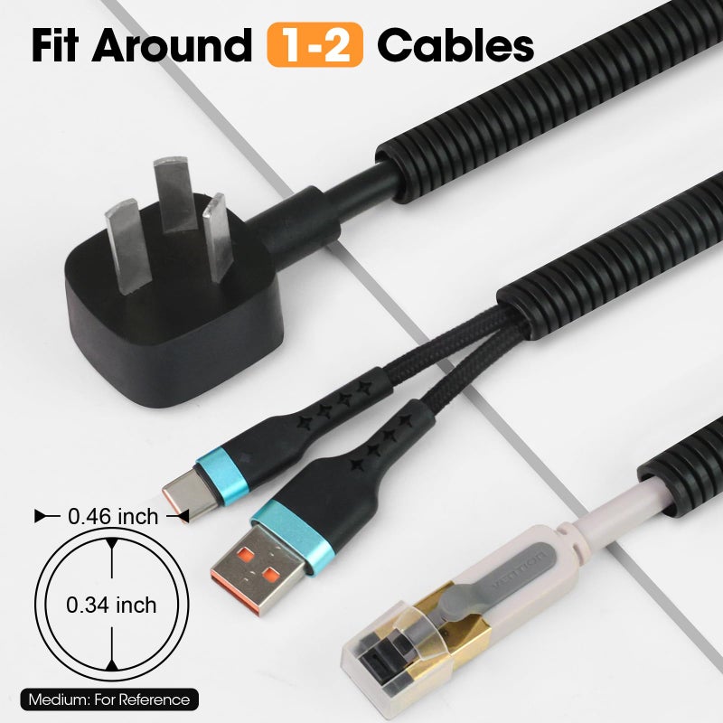 YesBes 120 FT Wire Loom 3/8 Inch, Split Wire Loom Tubing Wire Conduit, Wire Protector Tubing â€“ Black - Image 2