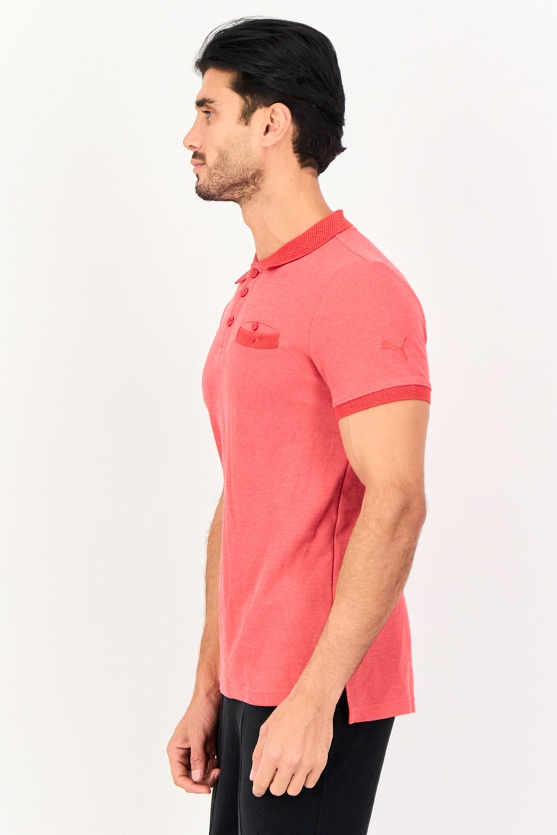 PUMA Men Sportswear Fit Short Sleeve Outdoor Polo Shirt, Heather Red - Image 2