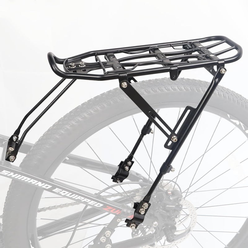 GRELiving Bike Rear Rack Lightweight Bike Cargo Rack，Adjustable Luggage Touring Carrier Racks for City Bike/Road Bike/Mountain Bike - Image 1