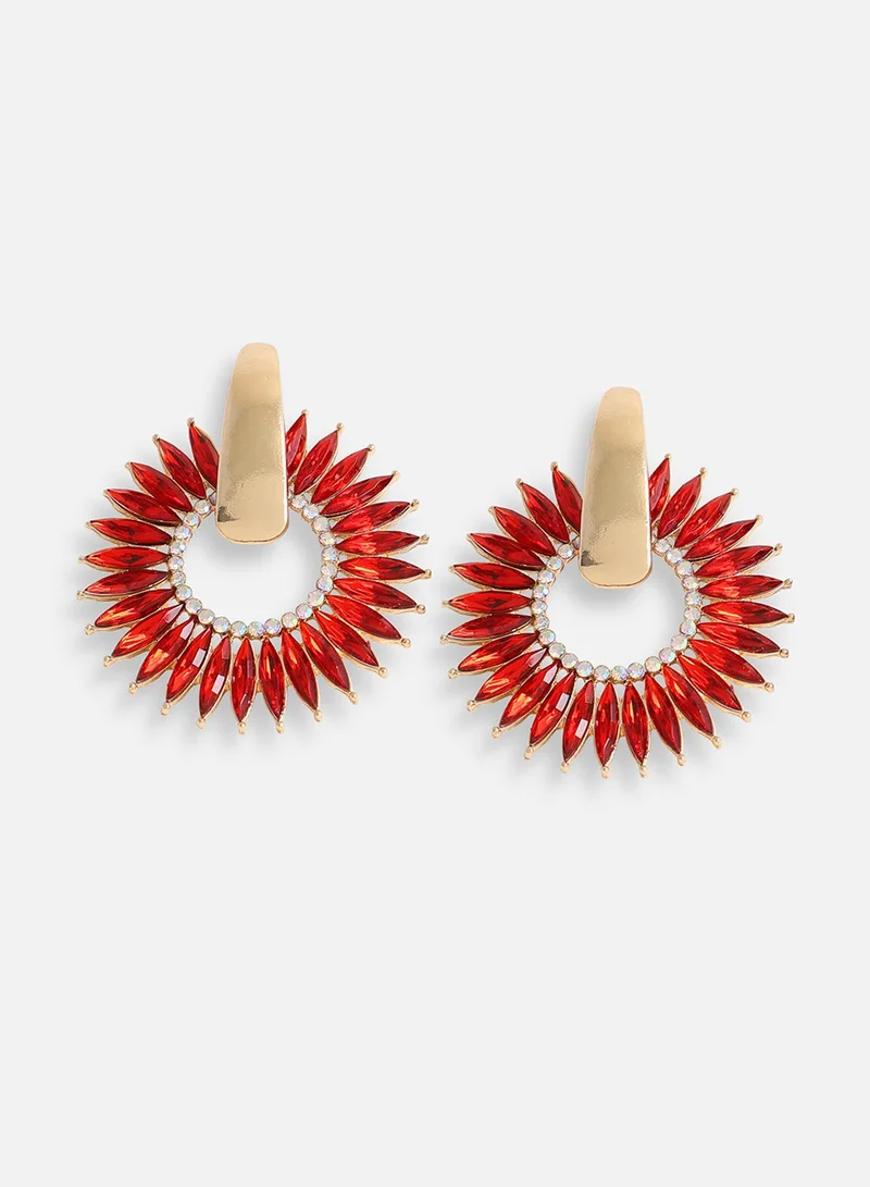 سوهي مطلية بالذهب مصمم الحجر انخفاض القرط الطرف