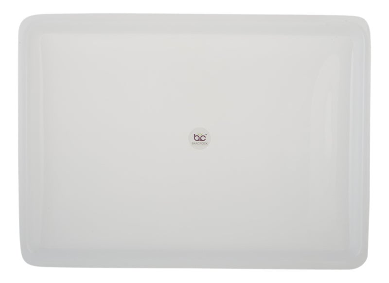 Barcrock Acrylic Large Rectangular Serving Tray for Kitchen and Dinning, (White, TRM305-W) - Image 1