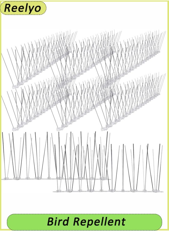Reelyo - Bird Spikes Deterrent, Bird Deterrents for Outside with Plastic Base, Squirrel Baffle for Small Bird and Squirrels For Outdoor to Keep Birds Away Raccoon Squirrel Defence for Fence Window - Image 1