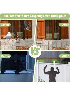 Reelyo Bird Spikes Deterrent, Bird Deterrents for Outside with Plastic Base, Squirrel Baffle for Small Bird and Squirrels For Outdoor to Keep Birds Away Raccoon Squirrel Defence for Fence Window  - Image 2