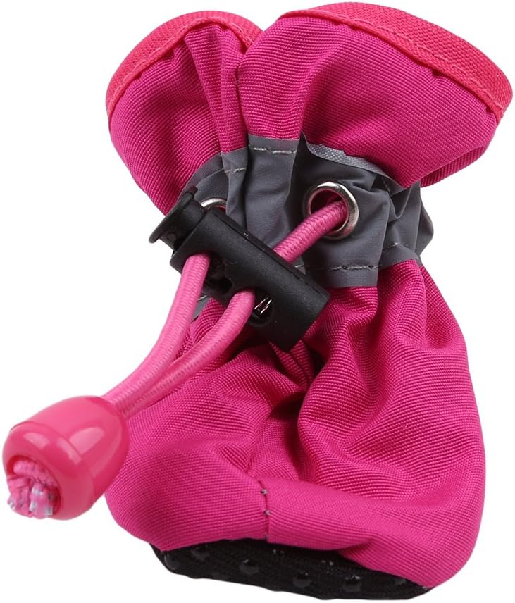 cheekyglo Pet Soft Soles,Foot Cover Paw Protector Anti-Slip Dog Shoes,Rose Red,L - Image 1