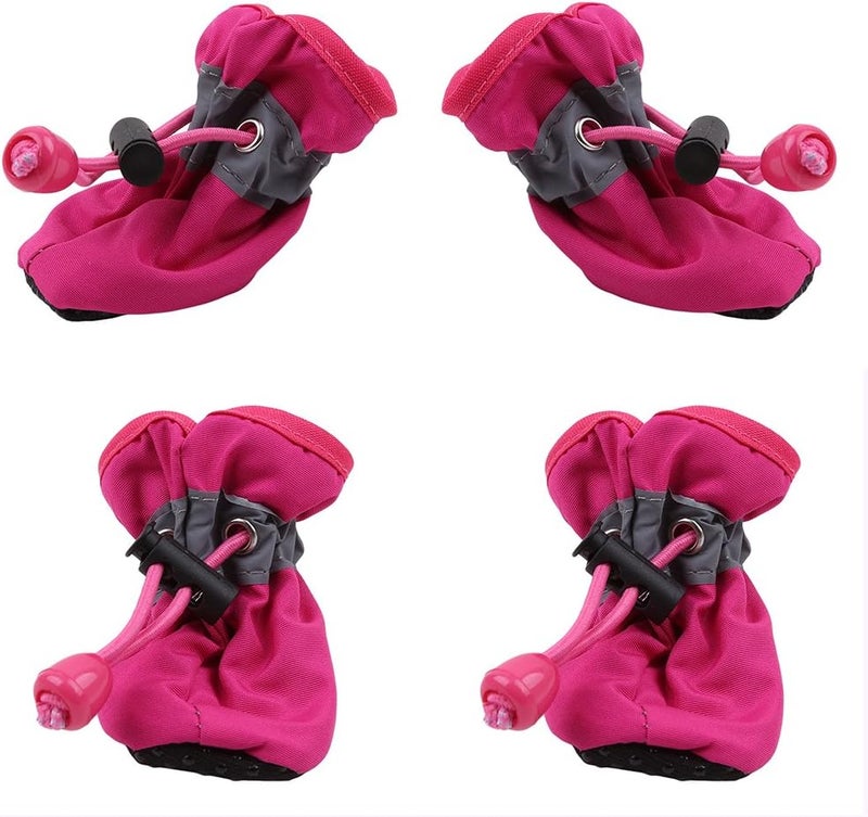 cheekyglo Pet Soft Soles,Foot Cover Paw Protector Anti-Slip Dog Shoes,Rose Red,L - Image 2