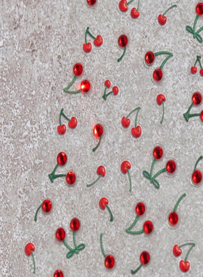 TailaiMei Cherry Nail Stickers, Fruit Self-Adhesive Nail Art Decals for DIY Nail Decorations (518) - Image 1
