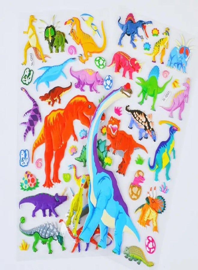 DEOXY Pack of 6 Dinosaur Theme 3D Puffy Stickers, Stationery Items for Kids, DIY Self Adhesive Aesthetic Stickers for Decorating Notebook, Diaries, Scrap Book (DX-005) - Image 2