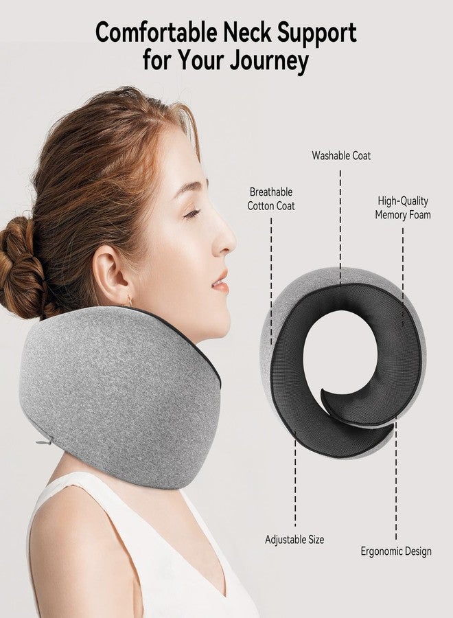 Optixion Travel Pillow, 100% Pure Memory Foam Neck Pillow for Airplanes, Comfortable Breathable Cover, Travel Essentials for Plane, Car, Train and Home, Blue - Image 4