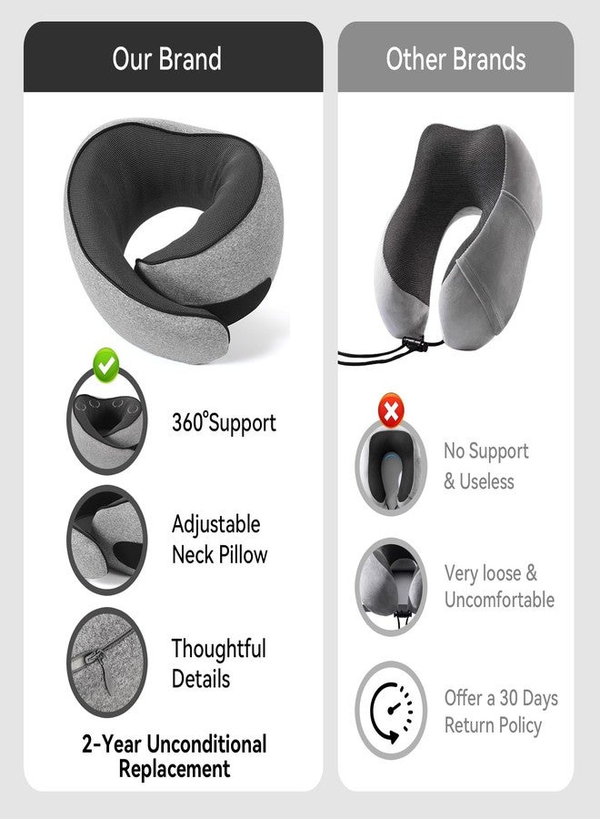 Optixion Travel Pillow, 100% Pure Memory Foam Neck Pillow for Airplanes, Comfortable Breathable Cover, Travel Essentials for Plane, Car, Train and Home, Blue - Image 3