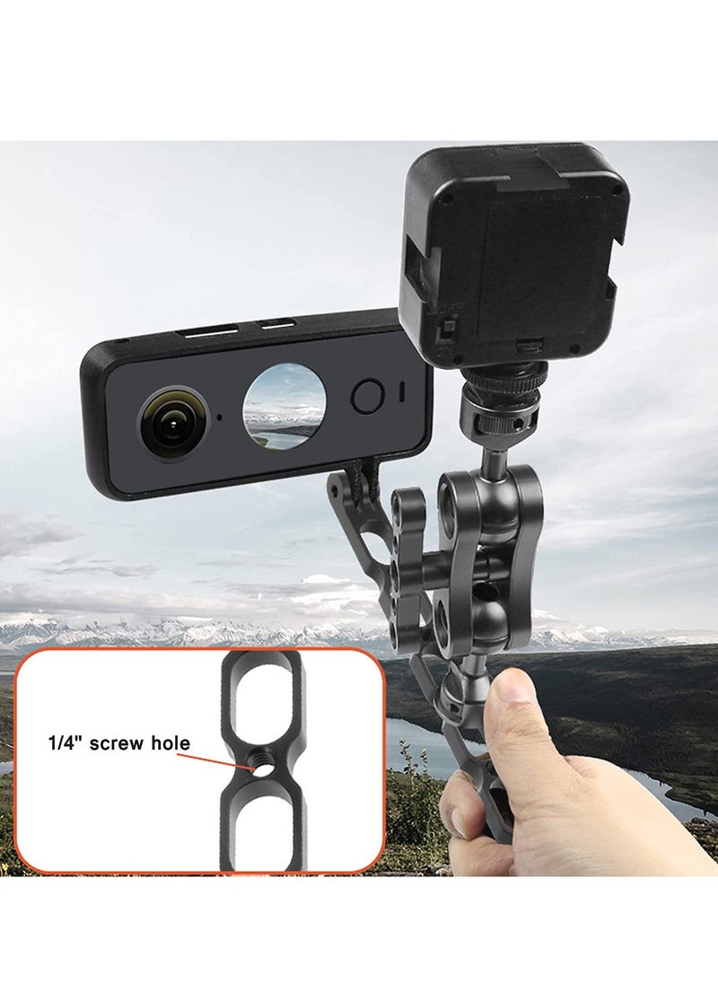 SYOSI - Extension Arm Mount for Gopro, Aluminum Alloy Helmet Stick Kit with a Standard 1/4 Hole Metal Pole Accessories Insta360 One X3/X2/X/R, Go 2 and DJI Osmo GoPro Hero - Image 1