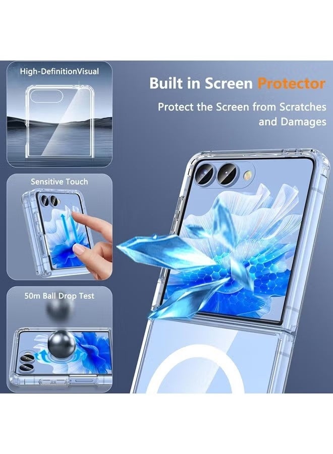 جراب مغناطيسي لهاتف Samsung Galaxy Z Flip 7 2025 Magsafe، حماية ضد الصدمات، مضاد للأصفر ومضاد للخدش - Image 3