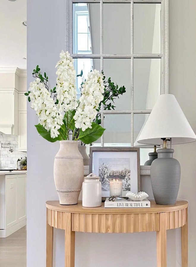 Arborus Artificial Hydrangea Flowers Real Touch – 3PCS 24.8" Faux Cone Hydrangea Stems for Tall Vases, Home Décor, Wedding Centerpieces, Floral Arrangements – Pure White - Image 3