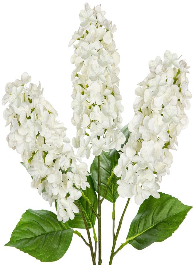 Arborus Artificial Hydrangea Flowers Real Touch – 3PCS 24.8" Faux Cone Hydrangea Stems for Tall Vases, Home Décor, Wedding Centerpieces, Floral Arrangements – Pure White - Image 1