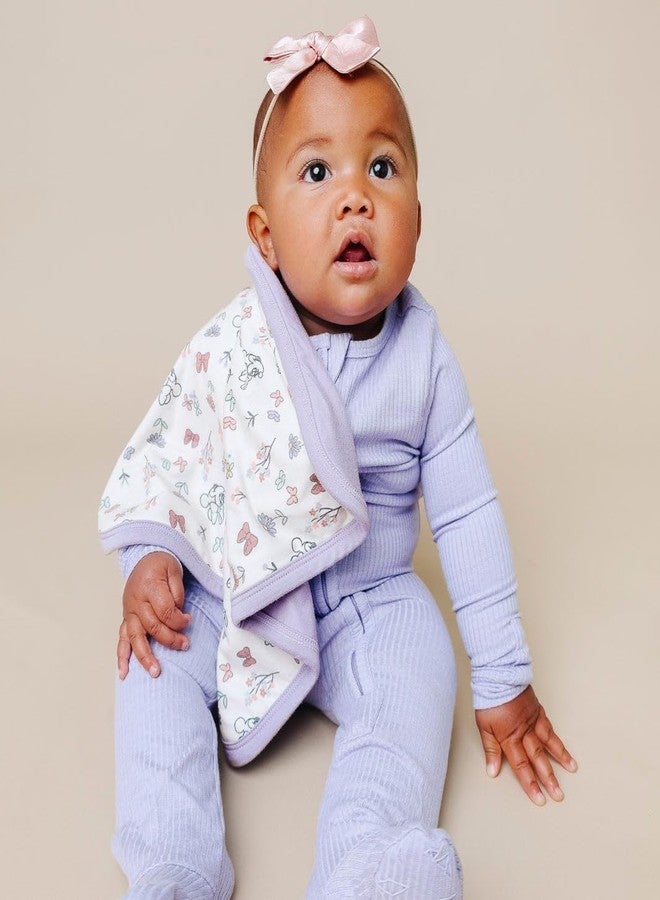 Copper Pearl 3-Layer Knit Security Blanket Set Sized 16" x 16" 2-Pack Minnie Mouse's Bowquet - Image 5